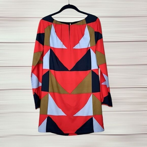Mara Hoffman Mini Shift Dress Geometric Printed Red Black Blue Mustard S - Picture 1 of 13
